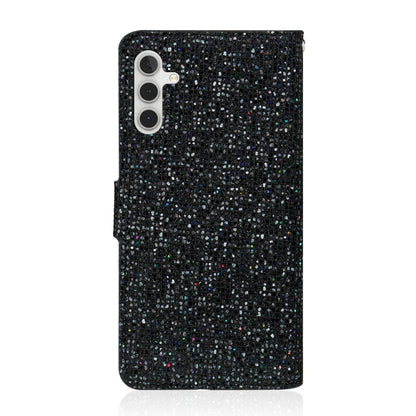 For Samsung Galaxy S25 5G Glitter Powder Filp Leather Phone Case(Black) - Galaxy S25 5G Cases by PMC Jewellery | Online Shopping South Africa | PMC Jewellery | Buy Now Pay Later Mobicred