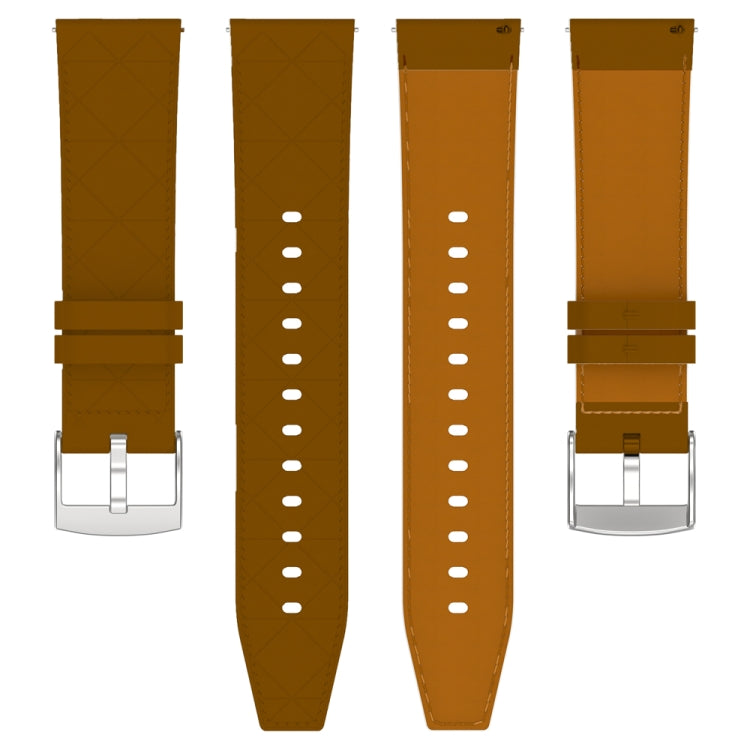 For Huawei Watch GT 5 / GT 5 Pro 46mm Square 22mm Leather Watch Band(Brown) - free shipping - PMc TechLife - Order now!