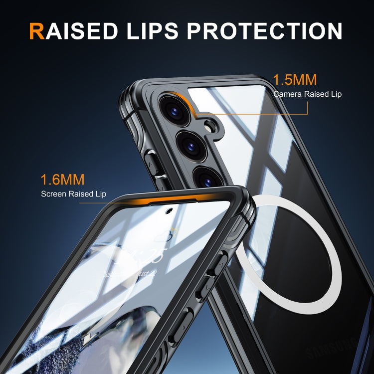 For Samsung Galaxy S25 Ultra 5G Tempered Glass MagSafe Phone Case(Purple) - Galaxy S25 Ultra 5G Cases by PMC Jewellery | Online Shopping South Africa | PMC Jewellery | Buy Now Pay Later Mobicred