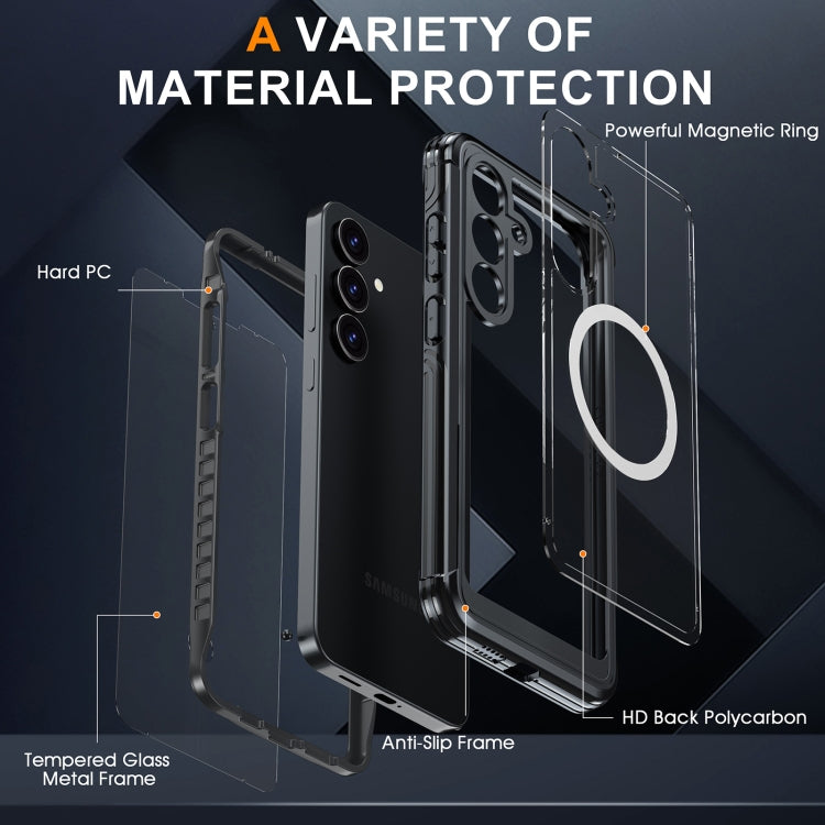 For Samsung Galaxy S25 Ultra 5G Tempered Glass MagSafe Phone Case(Purple) - Galaxy S25 Ultra 5G Cases by PMC Jewellery | Online Shopping South Africa | PMC Jewellery | Buy Now Pay Later Mobicred