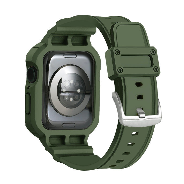 For Apple Watch Series 10 42mm Armor TPU Case Integrated Watch Band(Army Green) - Watch Cases by PMC Jewellery | Online Shopping South Africa | PMC Jewellery | Buy Now Pay Later Mobicred