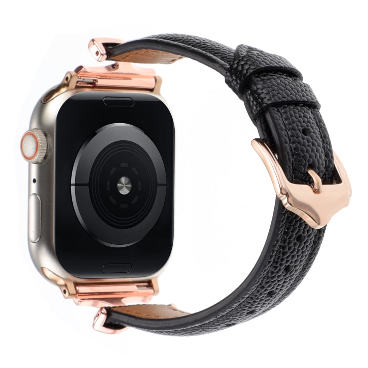 For Apple Watch 42mm / 41mm / 40mm / 38mm X-shaped Buckle Genuine Leather Watch Band(Black) - Watch Bands by PMC TechLife | Online Shopping South Africa | PMC TechLife | Buy Now Pay Later Mobicred