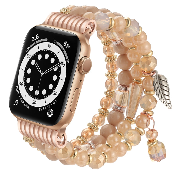 For Apple Watch 46mm / 49mm / 45mm / 44mm Tassel Beaded Chain Watch Band(Rose Gold) - free shipping - PMC TechLife - Order now!