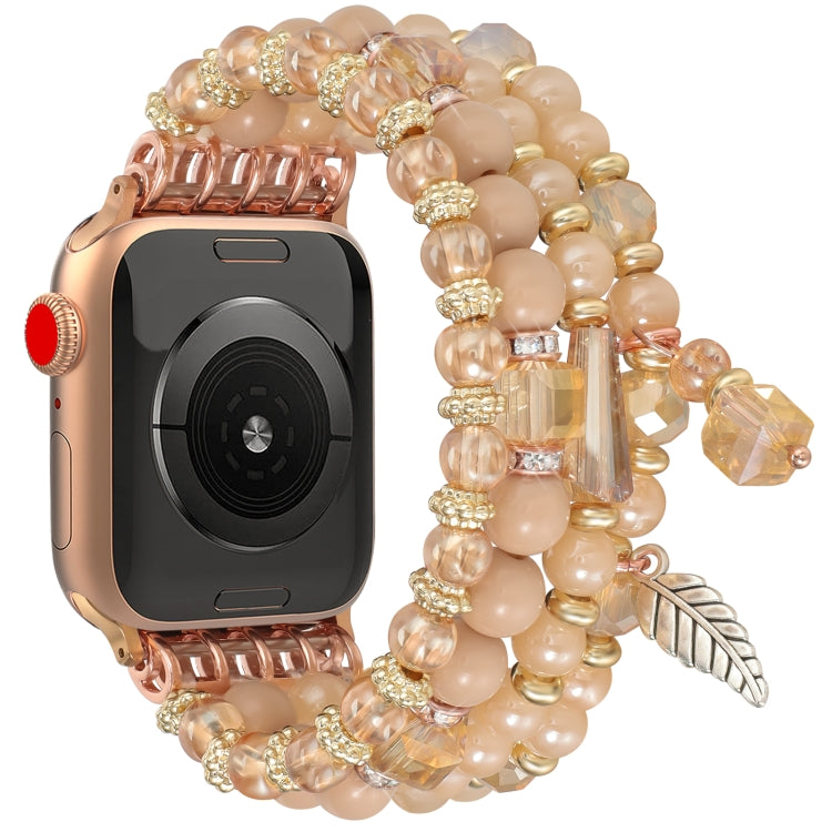 For Apple Watch 42mm / 41mm / 40mm / 38mm Tassel Beaded Chain Watch Band(Rose Gold) - free shipping - PMC TechLife - Order now!