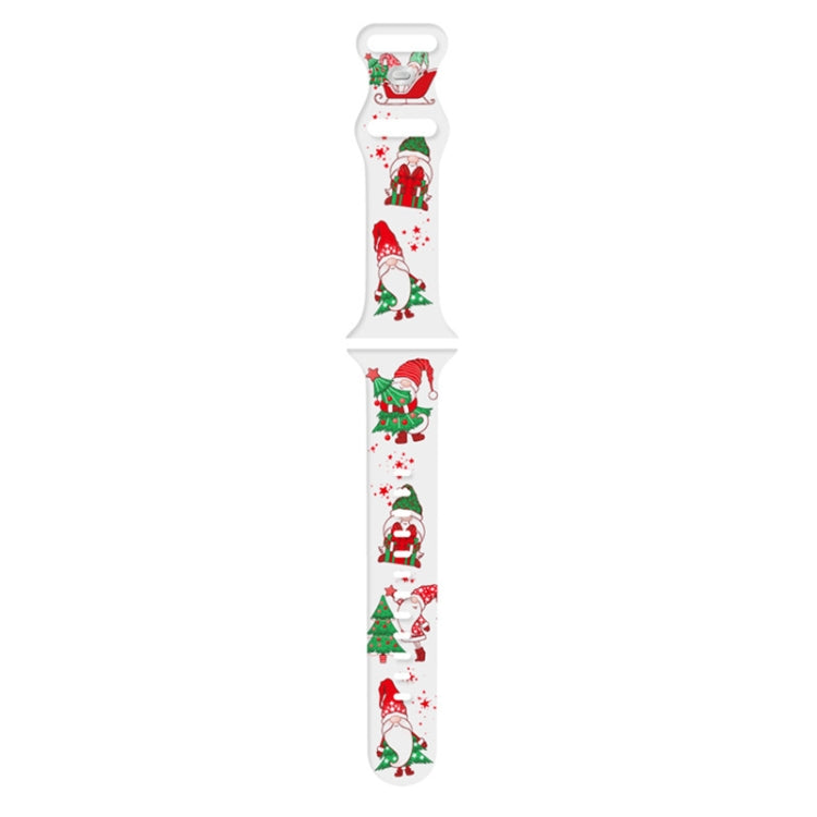 For Apple Watch 42mm / 41mm / 40mm / 38mm Christmas Pattern Silicone Watch Band(Santa Claus White) - free shipping - PMc TechLife - Order now!