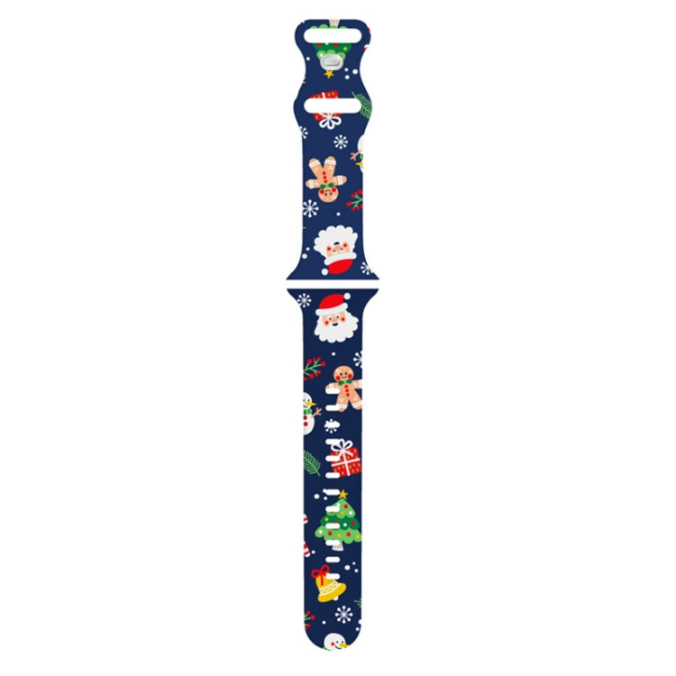 For Apple Watch 42mm / 41mm / 40mm / 38mm Christmas Pattern Silicone Watch Band(Christmas Midnight Blue) - free shipping - PMc TechLife - Order now!