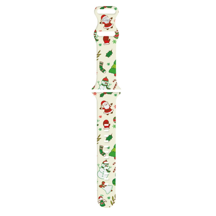 For Apple Watch 42mm / 41mm / 40mm / 38mm Christmas Pattern Silicone Watch Band(Santa Claus Snowman) - free shipping - PMc TechLife - Order now!