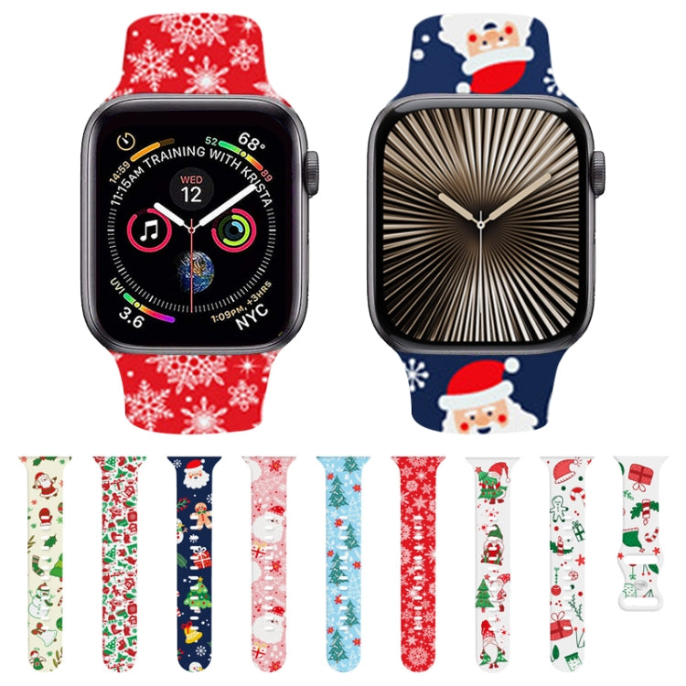 For Apple Watch 42mm / 41mm / 40mm / 38mm Christmas Pattern Silicone Watch Band(Santa Claus Snowman) - free shipping - PMc TechLife - Order now!
