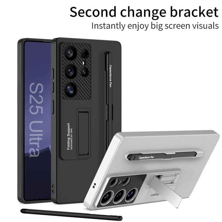 For Samsung Galaxy S25 Ultra 5G GKK Ultra-thin Holder Phone Case with Pen Slots & Stylus Pen(Titanium Gray) - free shipping - PMC Jewellery - Order now!