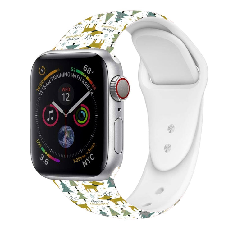 For Apple Watch 46mm / 49mm / 45mm / 44mm Christmas Pattern Silicone Watch Band(Forest Christmas) - free shipping - PMc TechLife - Order now!