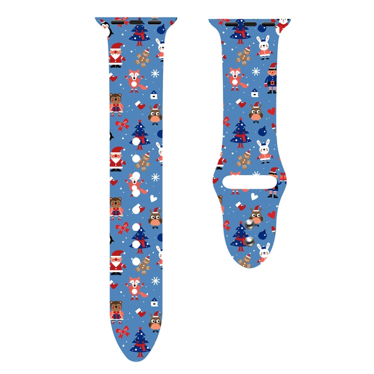 For Apple Watch 46mm / 49mm / 45mm / 44mm Christmas Pattern Silicone Watch Band(Animal Christmas) - free shipping - PMc TechLife - Order now!