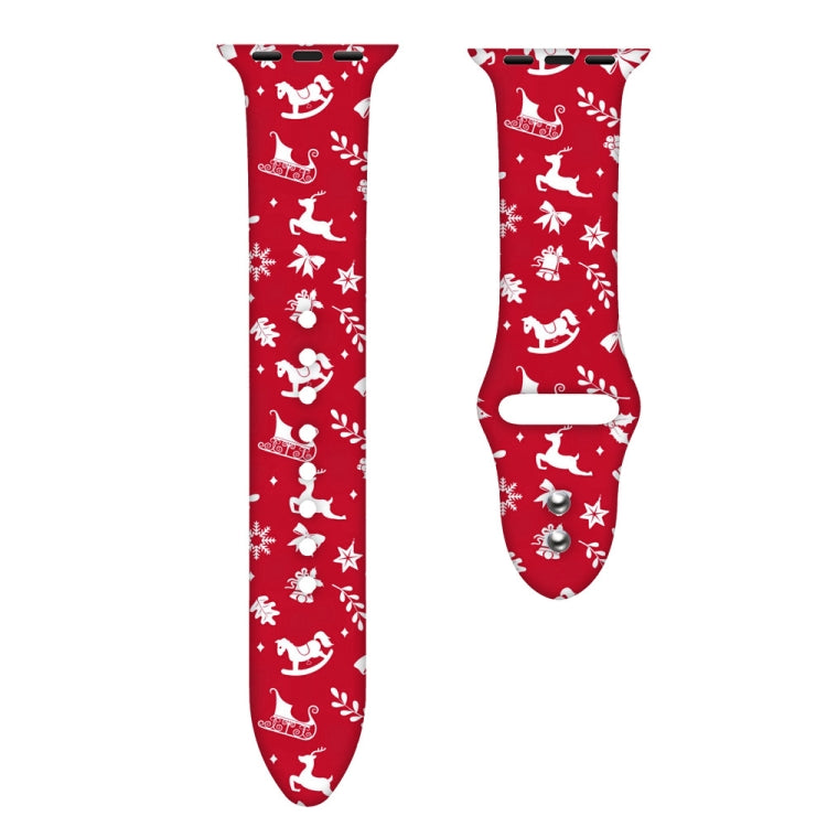 For Apple Watch 46mm / 49mm / 45mm / 44mm Christmas Pattern Silicone Watch Band(Auspicious Christmas) - free shipping - PMc TechLife - Order now!