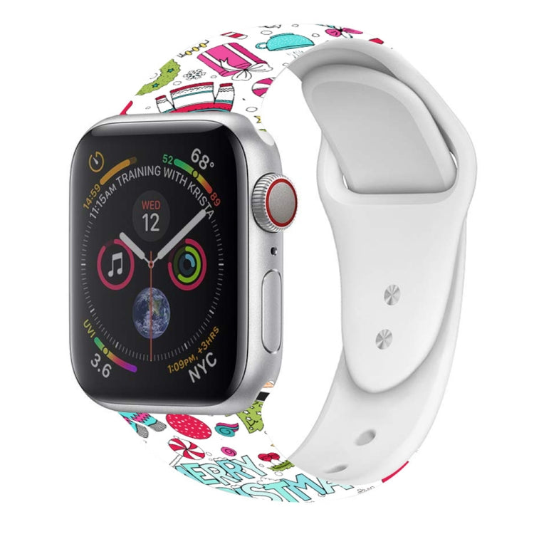 For Apple Watch 42mm / 41mm / 40mm / 38mm Christmas Pattern Silicone Watch Band(Funny Christmas) - free shipping - PMc TechLife - Order now!