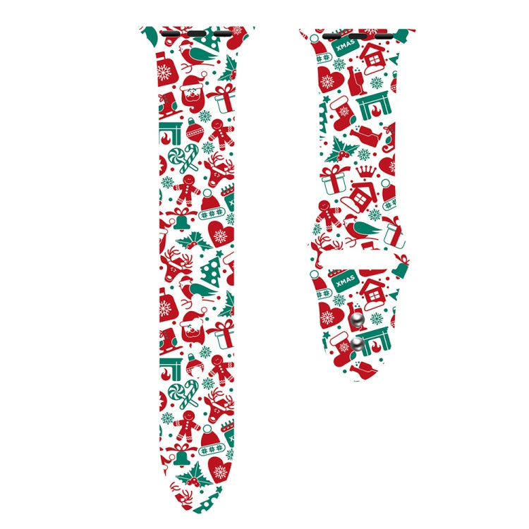 For Apple Watch 42mm / 41mm / 40mm / 38mm Christmas Pattern Silicone Watch Band(Childlike Christmas 1) - free shipping - PMc TechLife - Order now!