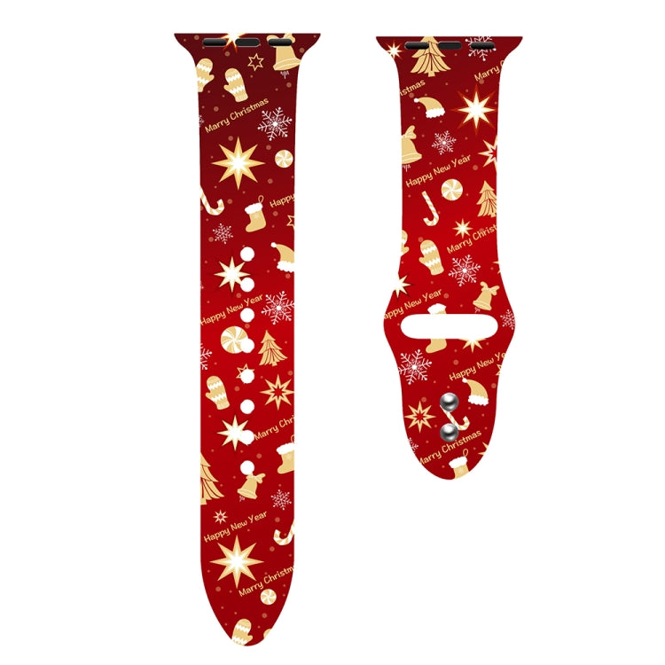 For Apple Watch 42mm / 41mm / 40mm / 38mm Christmas Pattern Silicone Watch Band(New Year Christmas) - free shipping - PMc TechLife - Order now!