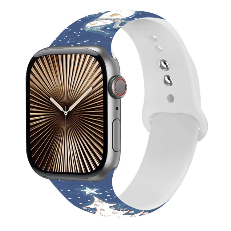 For Apple Watch 42mm / 41mm / 40mm / 38mm Christmas Pattern Silicone Watch Band(Snowman Tree) - free shipping - PMc TechLife - Order now!