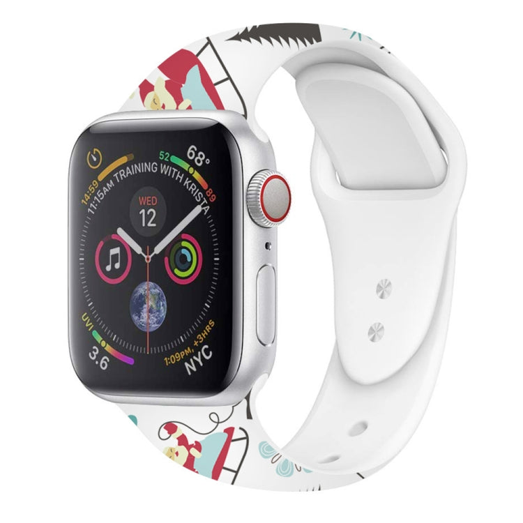 For Apple Watch 42mm / 41mm / 40mm / 38mm Christmas Pattern Silicone Watch Band(Santa Claus) - free shipping - PMc TechLife - Order now!