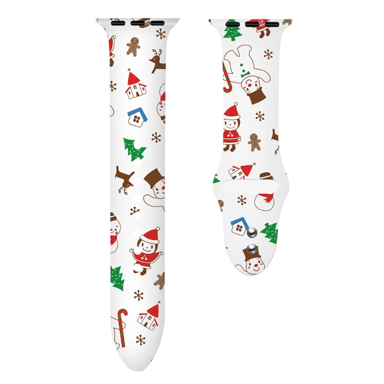 For Apple Watch 42mm / 41mm / 40mm / 38mm Christmas Pattern Silicone Watch Band(Christmas Snowman) - free shipping - PMc TechLife - Order now!