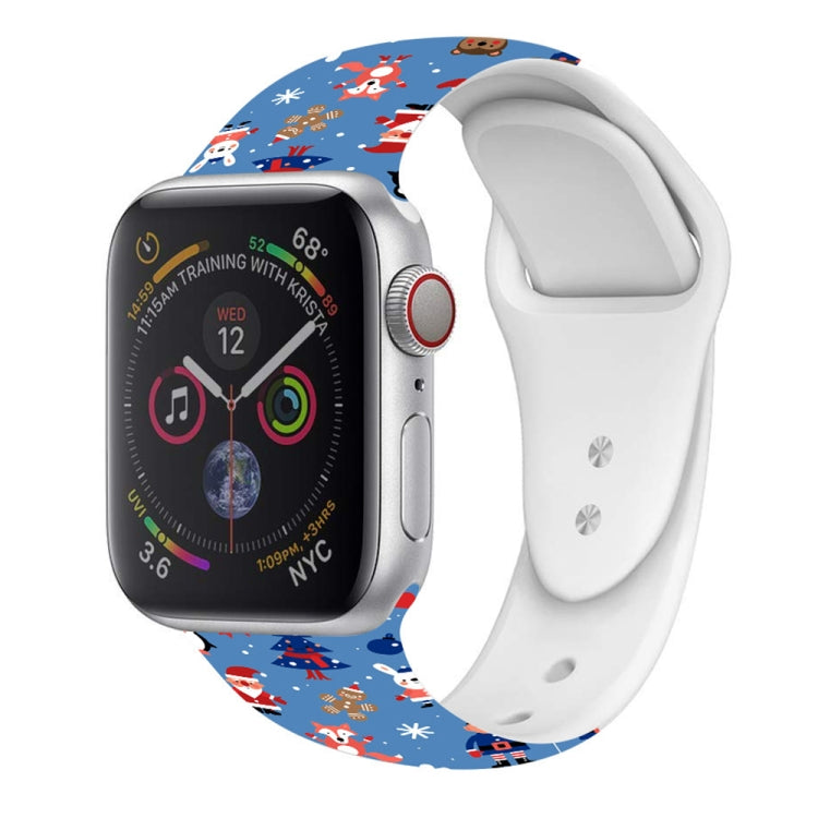 For Apple Watch 42mm / 41mm / 40mm / 38mm Christmas Pattern Silicone Watch Band(Animal Christmas) - free shipping - PMc TechLife - Order now!