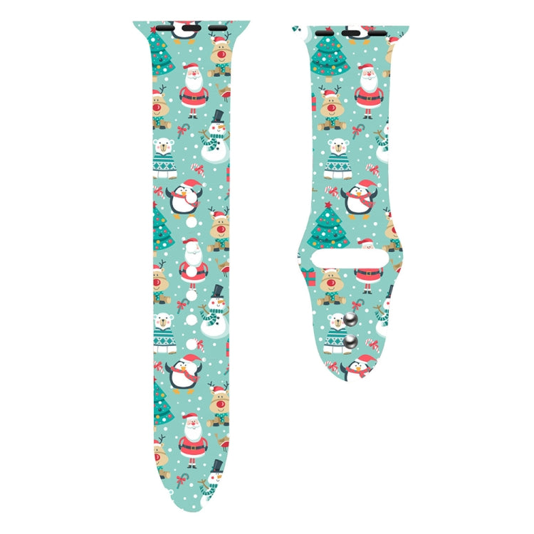 For Apple Watch 42mm / 41mm / 40mm / 38mm Christmas Pattern Silicone Watch Band(Snow Christmas) - free shipping - PMc TechLife - Order now!