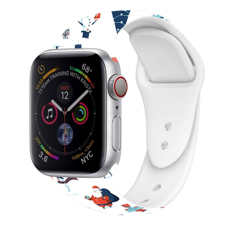 For Apple Watch 42mm / 41mm / 40mm / 38mm Christmas Pattern Silicone Watch Band(White Christmas) - free shipping - PMc TechLife - Order now!