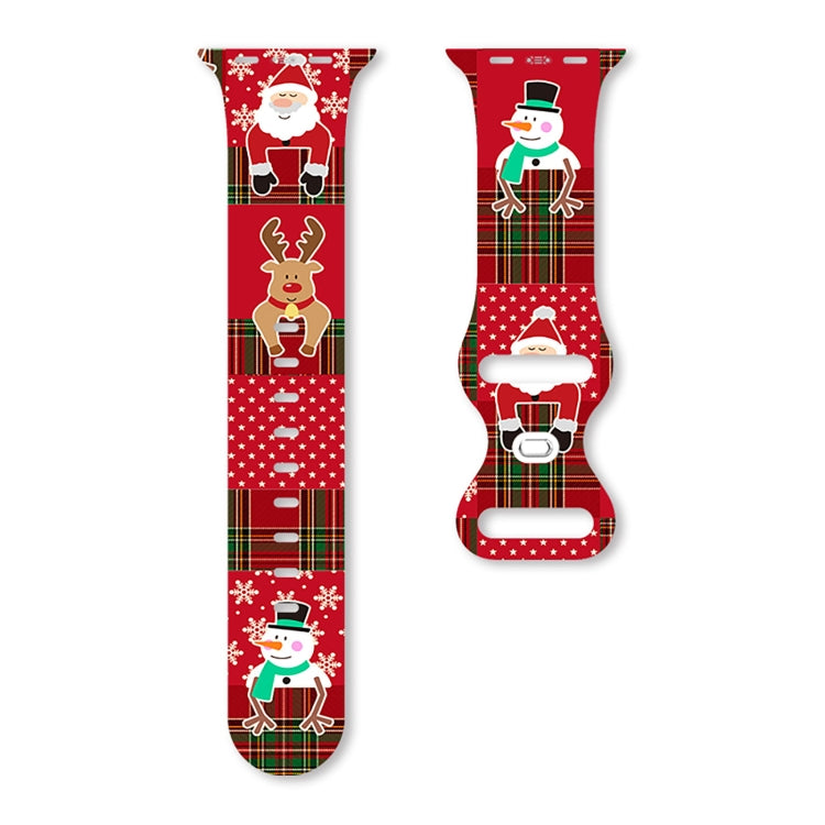 For Apple Watch 42mm / 41mm / 40mm / 38mm Christmas Pattern Butterfly Buckle Silicone Watch Band(Stitching Christmas) - free shipping - PMc TechLife - Order now!