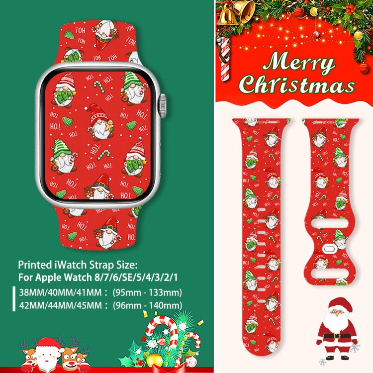 For Apple Watch 46mm / 49mm / 45mm / 44mm Christmas Pattern Butterfly Buckle Silicone Watch Band(Snowman Light Blue) - Watch Bands by PMc TechLife | Online Shopping South Africa | PMc TechLife | Buy Now Pay Later Mobicred