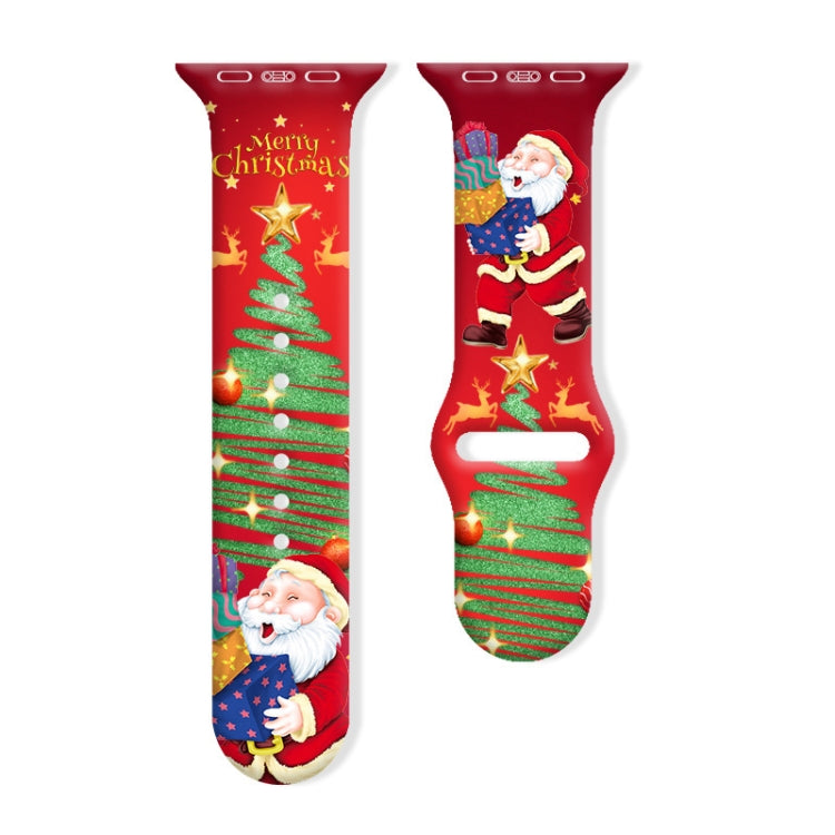 For Apple Watch 46mm / 49mm / 45mm / 44mm Christmas Pattern Reverse Buckle Silicone Watch Band(Santa Claus Gift) - free shipping - PMc TechLife - Order now!