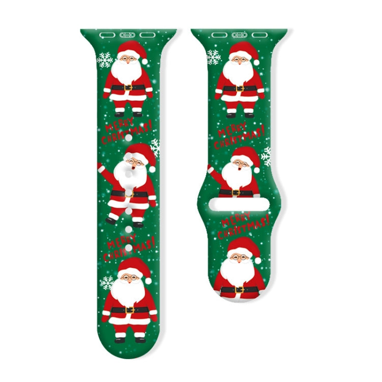 For Apple Watch 46mm / 49mm / 45mm / 44mm Christmas Pattern Reverse Buckle Silicone Watch Band(Santa Claus Snow) - free shipping - PMc TechLife - Order now!