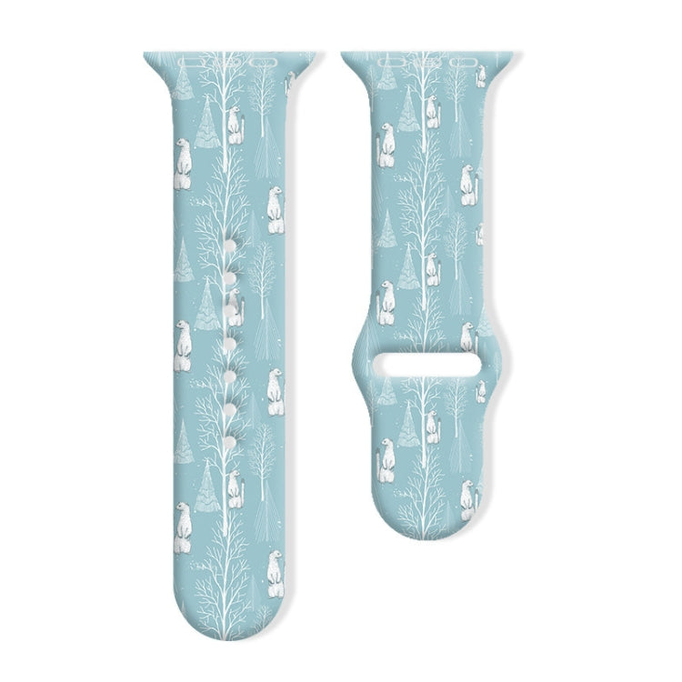 For Apple Watch 42mm / 41mm / 40mm / 38mm Christmas Pattern Reverse Buckle Silicone Watch Band(Weasels) - free shipping - PMc TechLife - Order now!