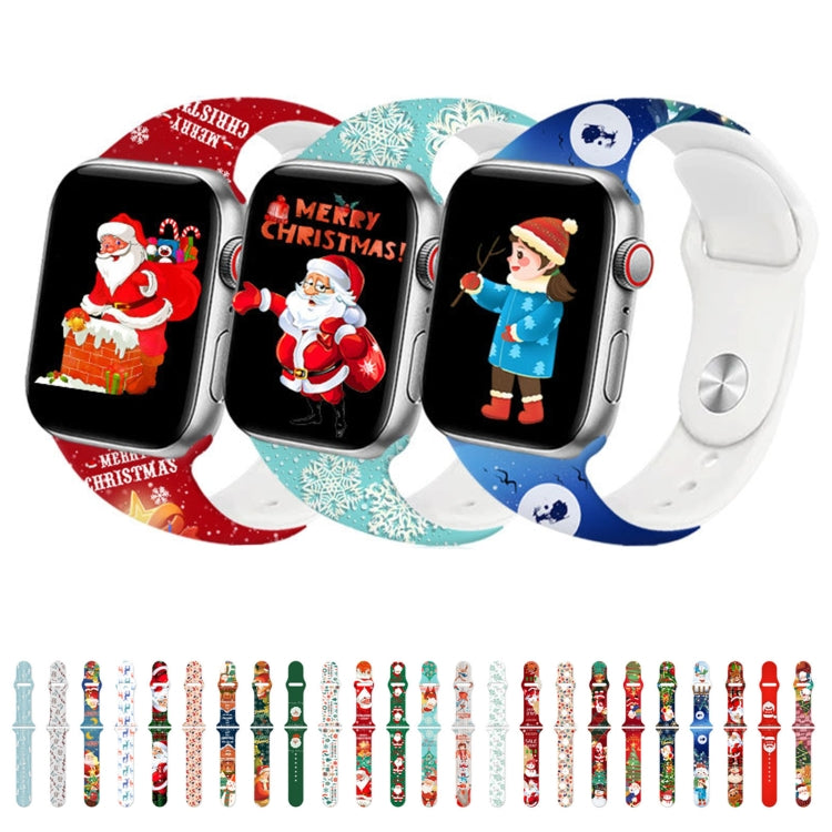 For Apple Watch 46mm / 49mm / 45mm / 44mm Christmas Pattern Reverse Buckle Silicone Watch Band(Christmas Angel) - free shipping - PMc TechLife - Order now!