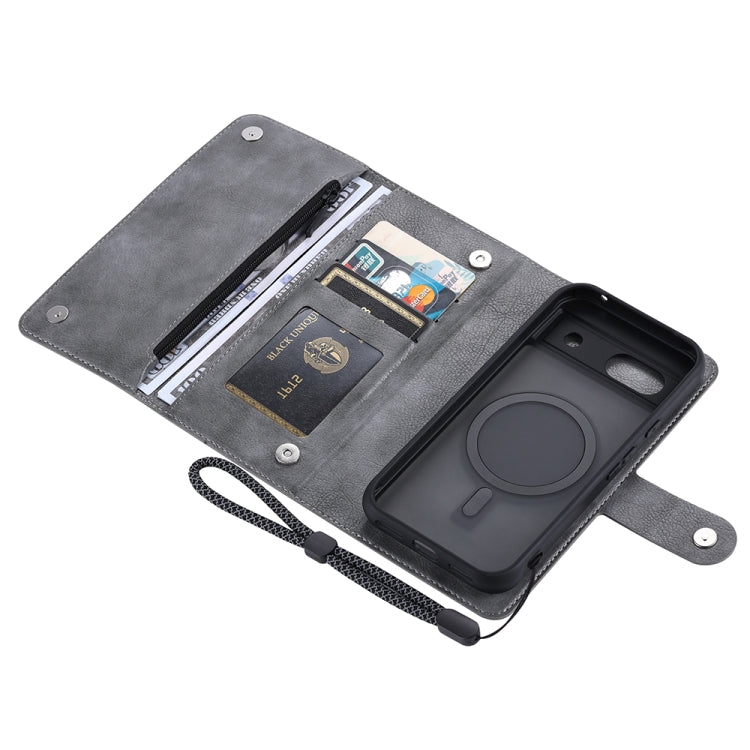 For Google Pixel 8a ViLi GVB Series MagSafe Magnetic RFID Leather Phone Case(Grey) - Google Cases by ViLi | Online Shopping South Africa | PMC TechLife | Buy Now Pay Later Mobicred
