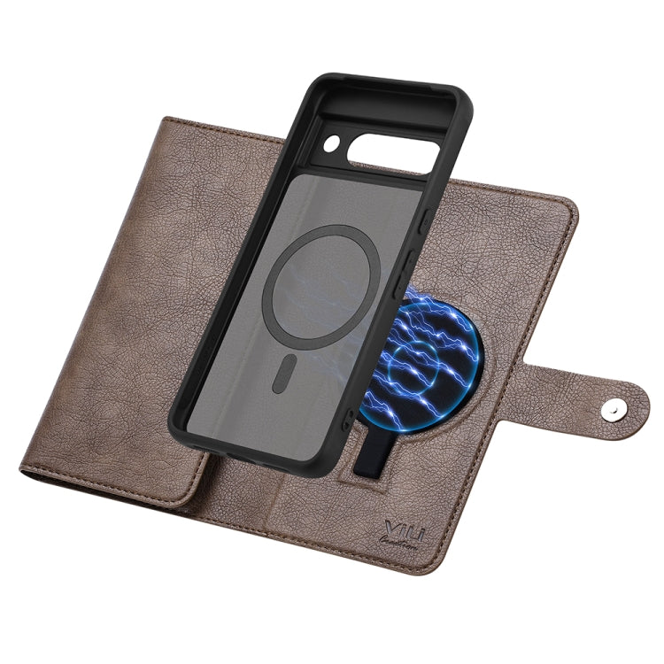 For Google Pixel 8a ViLi GVB Series MagSafe Magnetic RFID Leather Phone Case(Coffee) - Google Cases by ViLi | Online Shopping South Africa | PMC TechLife | Buy Now Pay Later Mobicred