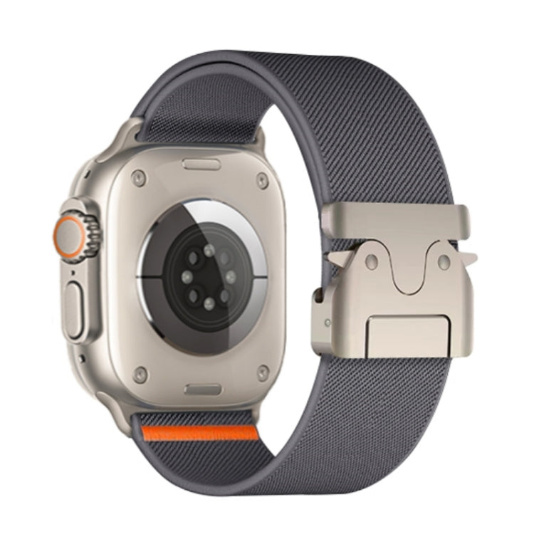 For Apple Watch 46mm / 49mm / 45mm / 44mm Parachute Buckle Elastic Nylon Watch Band(Dark Grey) - free shipping - PMc TechLife - Order now!