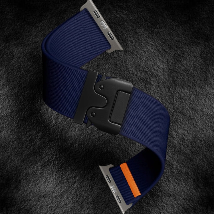 For Apple Watch 46mm / 49mm / 45mm / 44mm Parachute Buckle Elastic Nylon Watch Band(Midnight Blue) - free shipping - PMc TechLife - Order now!