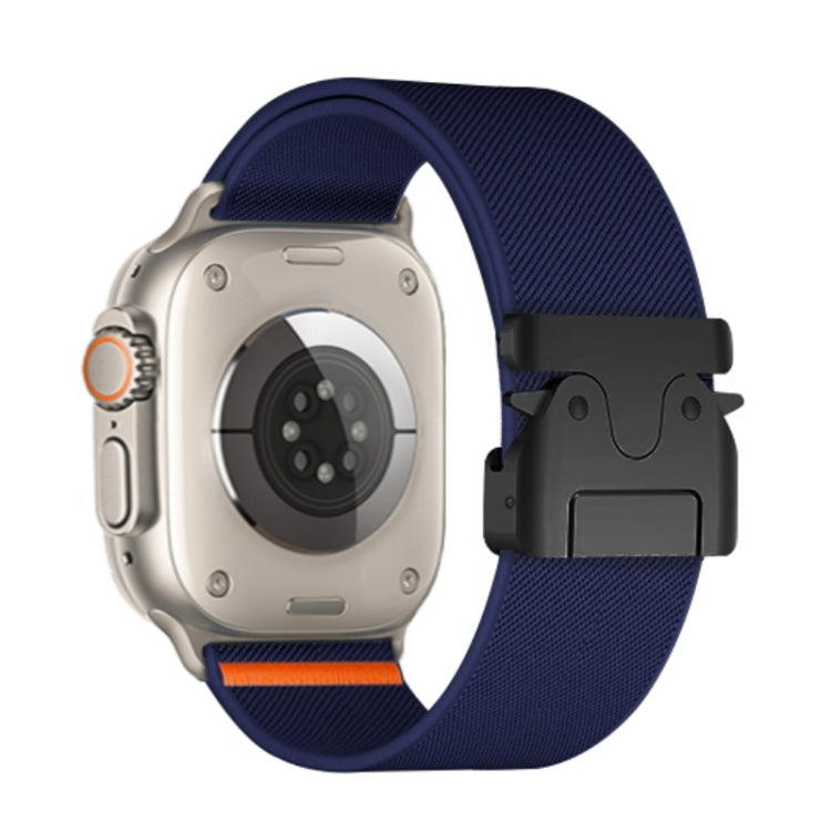 For Apple Watch 46mm / 49mm / 45mm / 44mm Parachute Buckle Elastic Nylon Watch Band(Midnight Blue) - free shipping - PMc TechLife - Order now!