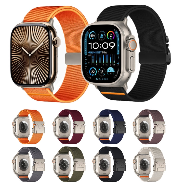 For Apple Watch 42mm / 41mm / 40mm / 38mm Parachute Buckle Elastic Nylon Watch Band(Smoky Purple) - free shipping - PMc TechLife - Order now!