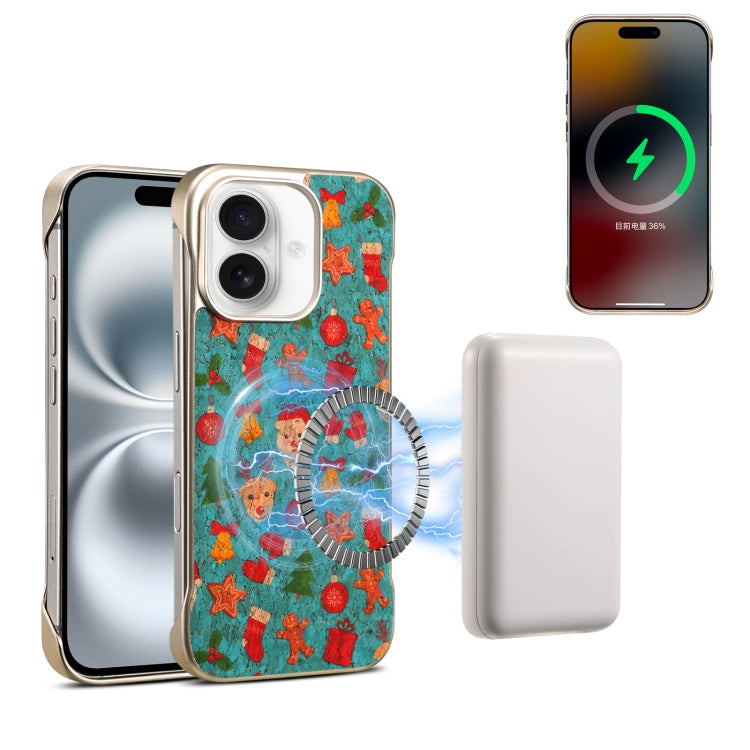 For iPhone 16 Denior A18 Paint MagSafe Phone Case(Christmas) - iPhone 16 Cases by Denior | Online Shopping South Africa | PMC Jewellery | Buy Now Pay Later Mobicred