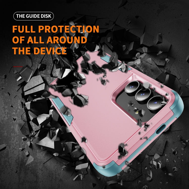 For Samsung Galaxy S25 5G TPU + PC Shockproof Protective Phone Case(Pink + Grey Green) - Galaxy S25 5G Cases by PMC TechLife | Online Shopping South Africa | PMC TechLife | Buy Now Pay Later Mobicred
