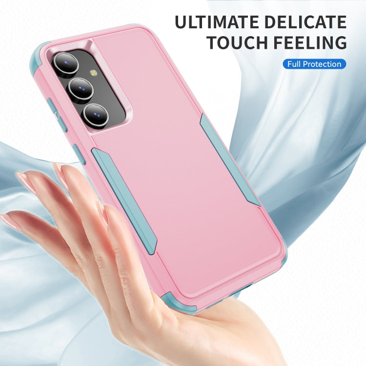 For Samsung Galaxy S25 5G TPU + PC Shockproof Protective Phone Case(Pink + Grey Green) - Galaxy S25 5G Cases by PMC TechLife | Online Shopping South Africa | PMC TechLife | Buy Now Pay Later Mobicred