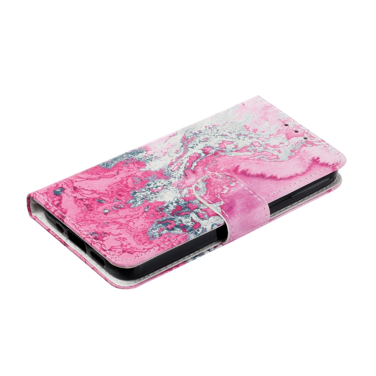 For Samsung Galaxy S25 Ultra 5G Colored Drawing Marble Pattern Leather Phone Case(Pink Seawater) - Galaxy S25 Ultra 5G Cases by PMC Jewellery | Online Shopping South Africa | PMC Jewellery | Buy Now Pay Later Mobicred