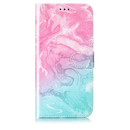 For Samsung Galaxy S25 Ultra 5G Colored Drawing Marble Pattern Leather Phone Case(Pink Green Marble) - Galaxy S25 Ultra 5G Cases by PMC Jewellery | Online Shopping South Africa | PMC Jewellery | Buy Now Pay Later Mobicred