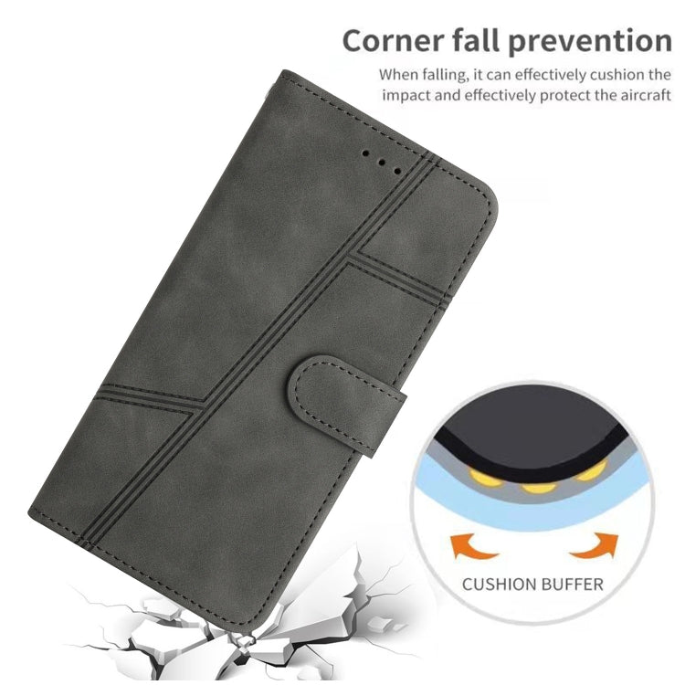 For Samsung Galaxy S25 5G Skin-feel Stitching Leather Phone Case(Grey) - Galaxy S25 5G Cases by PMC Jewellery | Online Shopping South Africa | PMC Jewellery | Buy Now Pay Later Mobicred