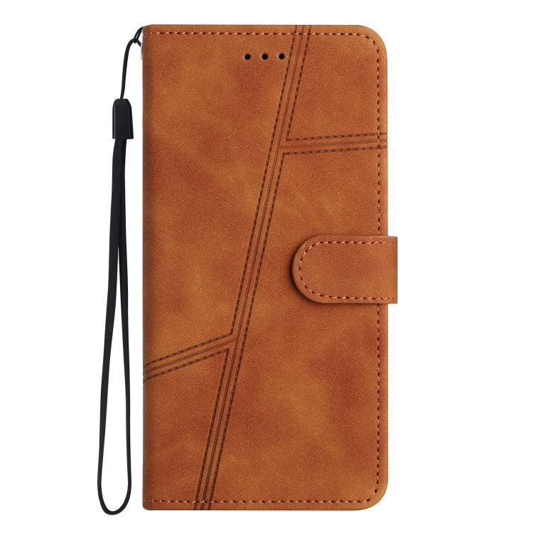 For Samsung Galaxy S25 5G Skin-feel Stitching Leather Phone Case(Brown) - Galaxy S25 5G Cases by PMC Jewellery | Online Shopping South Africa | PMC Jewellery | Buy Now Pay Later Mobicred