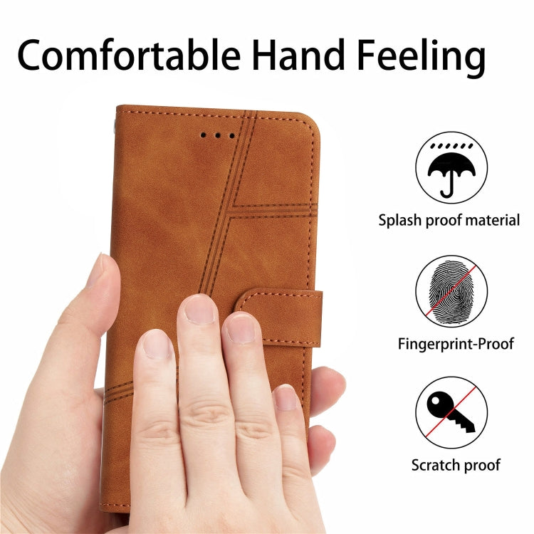 For Samsung Galaxy S25 5G Skin-feel Stitching Leather Phone Case(Brown) - Galaxy S25 5G Cases by PMC Jewellery | Online Shopping South Africa | PMC Jewellery | Buy Now Pay Later Mobicred