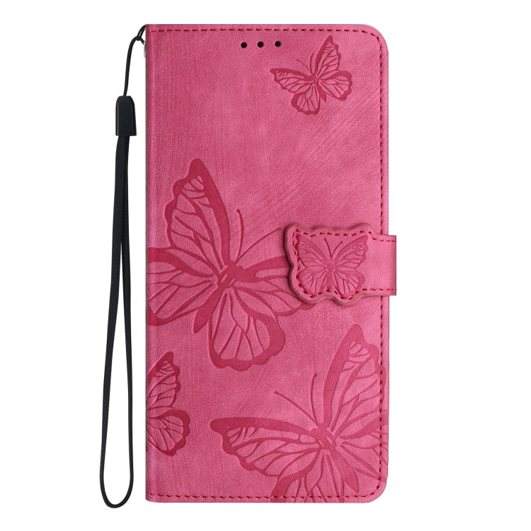 For Samsung Galaxy S25 5G Skin-feel Embossed Butterfly Leather Phone Case(Rose Red) - Galaxy S25 5G Cases by PMC Jewellery | Online Shopping South Africa | PMC Jewellery | Buy Now Pay Later Mobicred