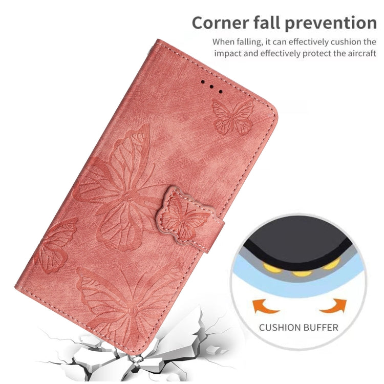 For Samsung Galaxy S25 5G Skin-feel Embossed Butterfly Leather Phone Case(Pink) - Galaxy S25 5G Cases by PMC Jewellery | Online Shopping South Africa | PMC Jewellery | Buy Now Pay Later Mobicred