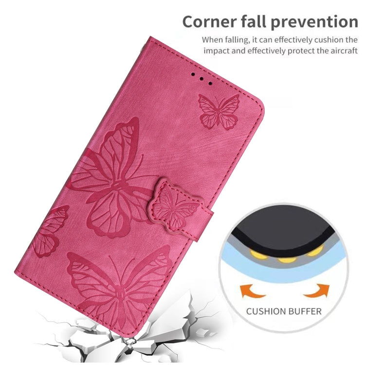 For Samsung Galaxy S25+ 5G Skin-feel Embossed Butterfly Leather Phone Case(Rose Red) - Galaxy S25+ 5G Cases by PMC Jewellery | Online Shopping South Africa | PMC Jewellery | Buy Now Pay Later Mobicred