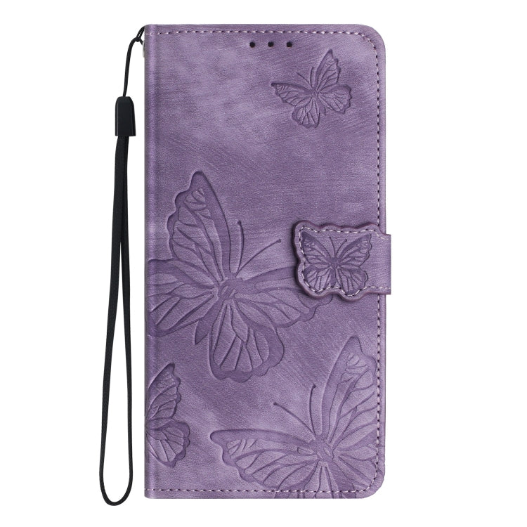 For Samsung Galaxy S25+ 5G Skin-feel Embossed Butterfly Leather Phone Case(Purple) - Galaxy S25+ 5G Cases by PMC Jewellery | Online Shopping South Africa | PMC Jewellery | Buy Now Pay Later Mobicred