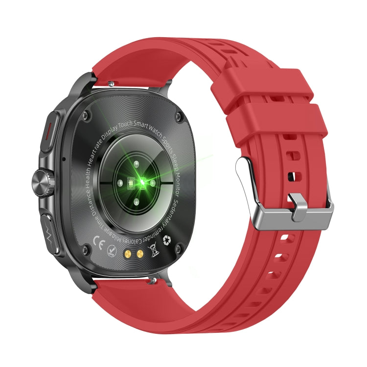 ET492 1.43 inch AMOLED Screen Silicone Strap Smart Watch Supports ECG/Blood Sugar Monitoring(Red) - Smart Watches by PMC TechLife | Online Shopping South Africa | PMC TechLife | Buy Now Pay Later Mobicred